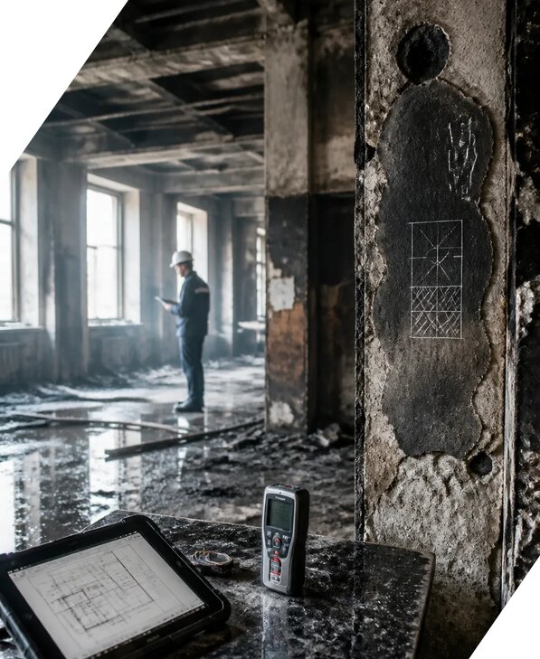 Обследование зданий после пожара в Юбилейном от 15455 р. | ЭкспертизаРоссия