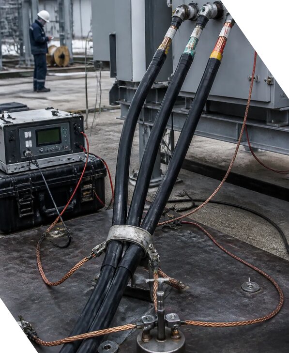 Испытание высоковольтного кабеля в Юбилейном с выездом