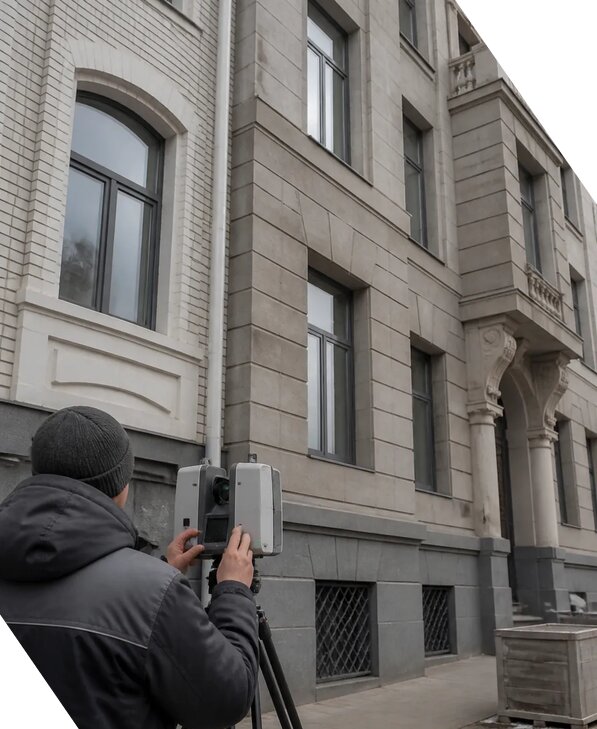 Лазерное сканирование фасадов зданий для обследования в Юбилейном