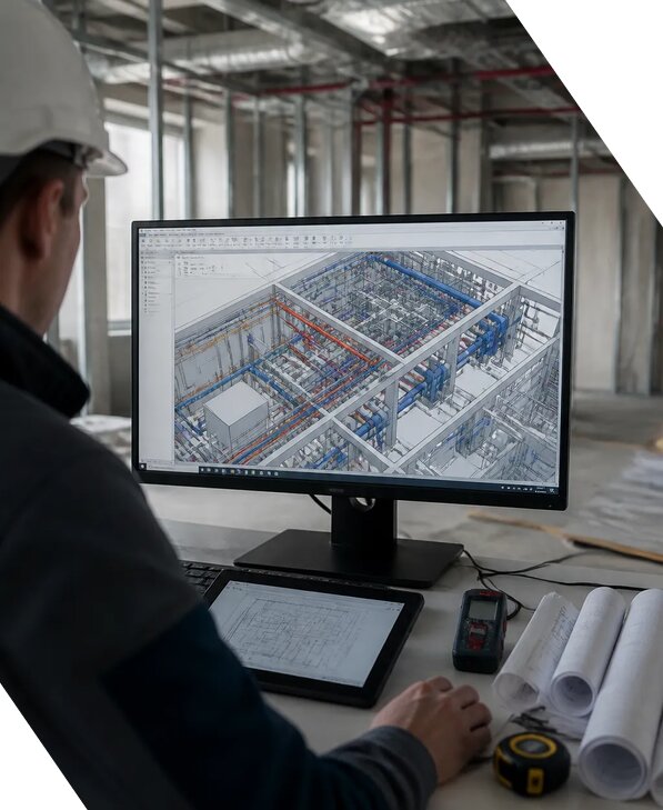 Создание BIM модели инженерных сетей для объектов в Юбилейном